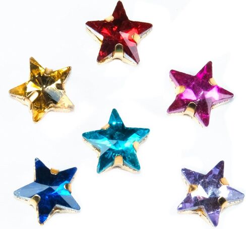 50Pcs Sew on Rhinestones for Crafting,10mm Gold Claw Star Glass Rhinestones for Bedazzling,Bedazzling Gems for Crafting Jewelry Handicrafts Clothes Bag Shoes in Saudi Arabia
