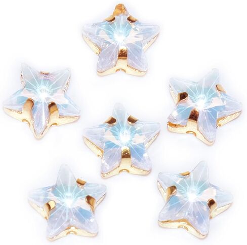 50Pcs Sew on Rhinestones for Crafting,10mm Gold Claw Star Glass Rhinestones for Bedazzling,Bedazzling Gems for Crafting Jewelry Handicrafts Clothes Bag Shoes in Saudi Arabia