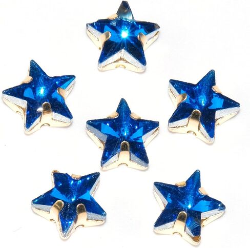 50Pcs Sew on Rhinestones for Crafting,10mm Gold Claw Star Glass Rhinestones for Bedazzling,Bedazzling Gems for Crafting Jewelry Handicrafts Clothes Bag Shoes in Saudi Arabia