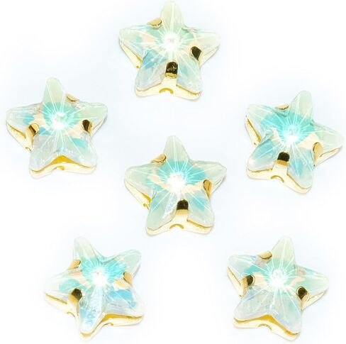 50Pcs Sew on Rhinestones for Crafting,10mm Gold Claw Star Glass Rhinestones for Bedazzling,Bedazzling Gems for Crafting Jewelry Handicrafts Clothes Bag Shoes in Saudi Arabia