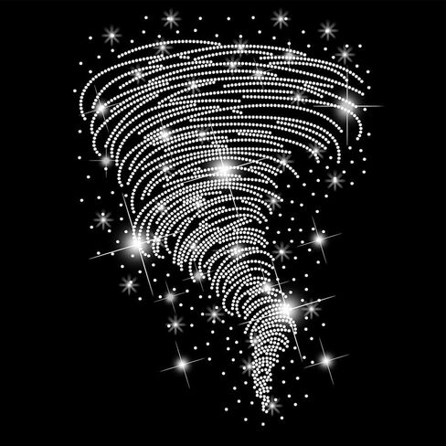 SUPERDANT Tornado Iron on Rhinestones for Clothes Tornado Crystal Heat Transfer Stickers Iron on Decals Rhinestone Patches for Man Woman T-Shirt Clothing Hoodie Jackets DIY Art Craft Gifts in Saudi Arabia
