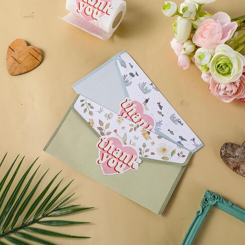 2 Rolls 2.4 Inch Pink Heart Labels, 240 Pcs Thank You Stickers, Large Personalized Self-Adhesive Sealing Sticker, Pink Thank You Stickers for Gift Packaging, Small Business in Saudi Arabia