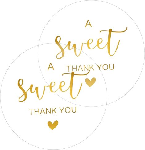 180 قطعة من ملصقات Sweet Thanks You، ملصقات تغليف مخصصة، ملصق شكرًا لك على الحفلات، ملصقات على شكل ظرف من رقائق الذهب الشفاف، ملصقات ذاتية اللصق لحفلات الزفاف وحفلات استقبال المولود الجديد وأعياد الميلاد، مصنوعة يدويًا in Saudi Arabia