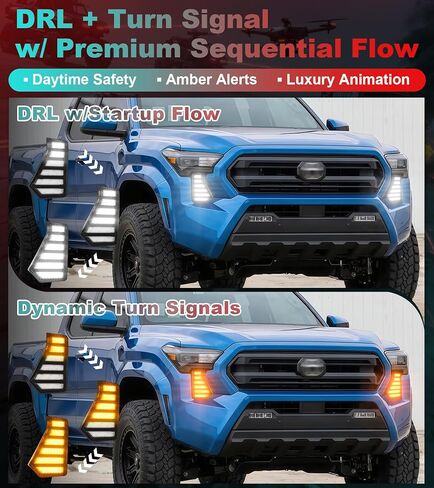 Fog Lights for 2024 2025 2026 Toyota Tacoma Accessories 4th Gen LED Front Grill Daytime Running Light Amber Turn Signals (OE Style) in Saudi Arabia