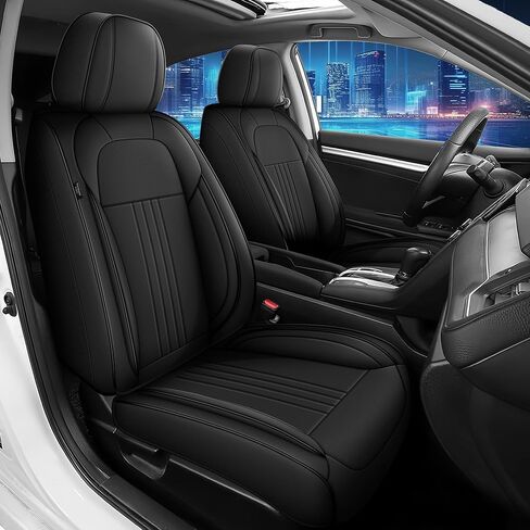 Car Seat Covers Fit for Honda Civic 2003-2026 Leather Seat Covers Full Set with Lumbar Support（Black&Redline,G-121 in Saudi Arabia