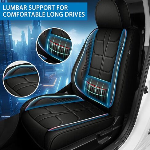 Car Seat Covers Fit for Honda Civic 2003-2026 Leather Seat Covers Full Set with Lumbar Support（Black&Redline,G-121 in Saudi Arabia