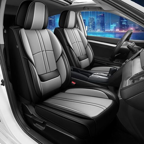Car Seat Covers Fit for Honda Civic 2003-2026 Leather Seat Covers Full Set with Lumbar Support（Black&Redline,G-121 in Saudi Arabia