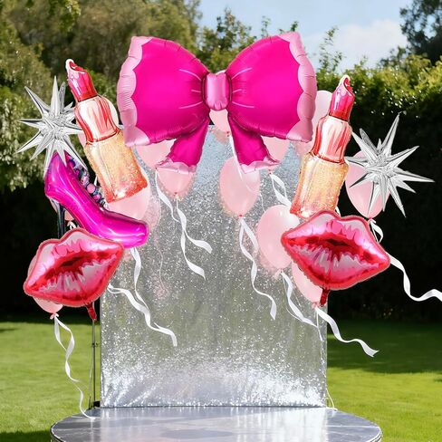 8pcs Single Girl Party decorations,Lip lipstick foil Lady high heels Explosion Star Balloon for wedding Valentine's Day, bridal shower, Girl Spa Party Supplies ，Baby Shower in Saudi Arabia