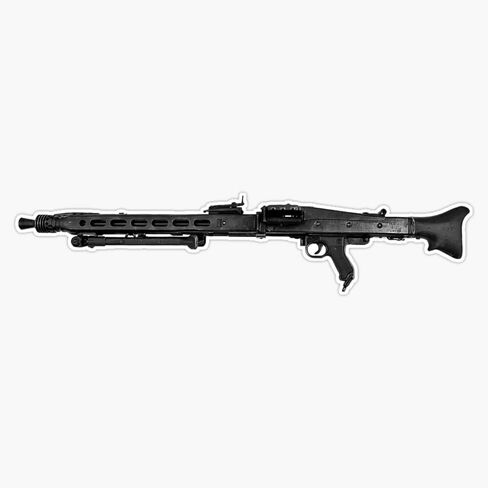 MG-42 Maschinengewehr 42 German WW2 Machine Gun On White Window Bumper Sticker Decal 5" in Saudi Arabia