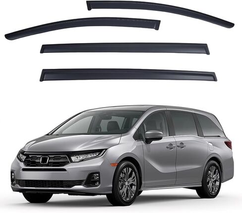 Window Visors Rain Guards Compatible with Honda Odyssey 2018-2025, Out-Channel Side Window Wind Deflectors Vent Shades Accessories, Dark Smoke 4 Pcs, 2019 2020 2021 2022 2023 2024 in Saudi Arabia