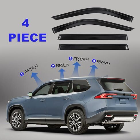 Rain Guards Window Visors Set Compatible with Toyota Grand Highlander 2024 2025 Out-Channel Vent Shades Vent Deflectors Rain Visors(4pcs) in Saudi Arabia
