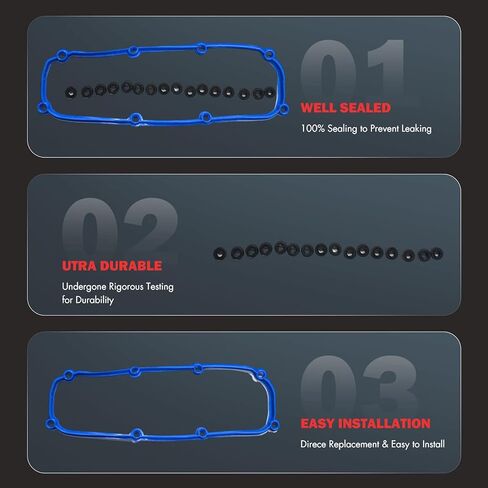 Engine Valve Cover Gasket Set Compatible with 2007-2011 for Jeep Wrangler 3.8L;2004-2010 for Chrysler Town & Country 3.3L;2004-2010 for Dodge Grand Caravan 3.3L, OE# VS50599R in Saudi Arabia
