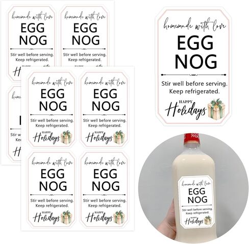 100 Pcs Homemade Eggnog Labels for Eggnog Bottles Homemade Kitchen Labels (2x3.07 Inch) in Saudi Arabia