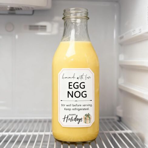 100 Pcs Homemade Eggnog Labels for Eggnog Bottles Homemade Kitchen Labels (2x3.07 Inch) in Saudi Arabia