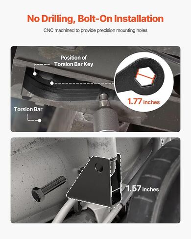 VEVOR 3 Inch Front Leveling Lift Kit for 2001-2010 Chevy Silverado/GMC Sierra 2500HD/3500HD 8-Lug, 01-07 Silverado/Sierra 1500HD, Torsion Bar Keys Suspension Level Kit with 2 Shock Extension Brackets in Saudi Arabia