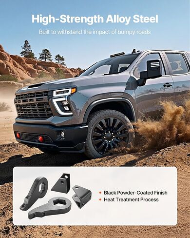 VEVOR 3 Inch Front Leveling Lift Kit for 2001-2010 Chevy Silverado/GMC Sierra 2500HD/3500HD 8-Lug, 01-07 Silverado/Sierra 1500HD, Torsion Bar Keys Suspension Level Kit with 2 Shock Extension Brackets in Saudi Arabia