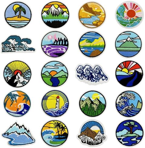 16 Pcs Colorful Embroidered Flowers Iron on Sew on Patch Emblem Mandala Series Cute Patches Sewing Applique DIY Decoration Accessory for Jeans,Clothes,T-Shirt,Backpacks,Vest,Hats,Dress in Saudi Arabia