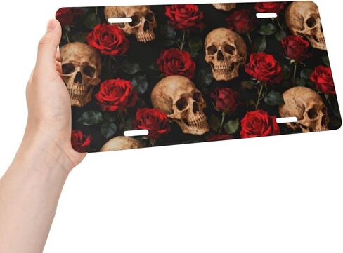 Valentine's Day Pink Love Heart Shiny Front License Plate Car Decorative License Plates Aluminum Metal Decor Accessory Novelty Vanity Tag Cover with 4 Holes for Men Women 6" X 12" in Kuwait