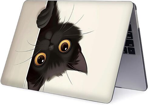 Compatible with MacBook Air 13.6 Inch 2022 2025 Release M2 A2681 M4 A3240 Plastic Black Computer Case for Girl Boy Fashion Pattern Big Eyes Black Cat Peeping Out in Saudi Arabia