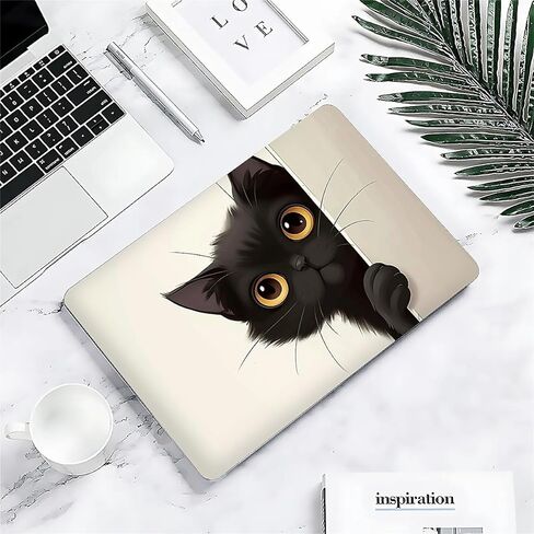 Compatible with MacBook Air 13.6 Inch 2022 2025 Release M2 A2681 M4 A3240 Plastic Black Computer Case for Girl Boy Fashion Pattern Big Eyes Black Cat Peeping Out in Saudi Arabia