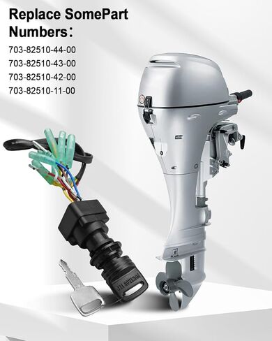 Ignition Switch Key Assembly Fit for Yamaha 2 & 4 Stroke Outboard Motors Replace 703-82510-43-00 703-82510-44-00, Main Key Remote Control Box Ignition Switch in Saudi Arabia