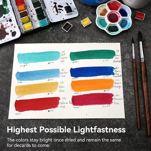 PHOENIX Professional Watercolor Paint - Single Watercolor Half Pan - Chinese White 105 in Saudi Arabia