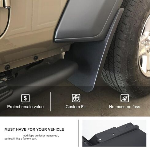 اللوحات الطينية، متوافقة مع ملحقات Jeep Gladiator 2020-2025، واقيات الطين الأمامية والخلفية شديدة التحمل تحل محل OEM # 82215611 82215332AB (لا تناسب متوافقة مع Rubicon Mojave) in Saudi Arabia