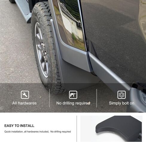 اللوحات الطينية، متوافقة مع ملحقات Jeep Gladiator 2020-2025، واقيات الطين الأمامية والخلفية شديدة التحمل تحل محل OEM # 82215611 82215332AB (لا تناسب متوافقة مع Rubicon Mojave) in Saudi Arabia