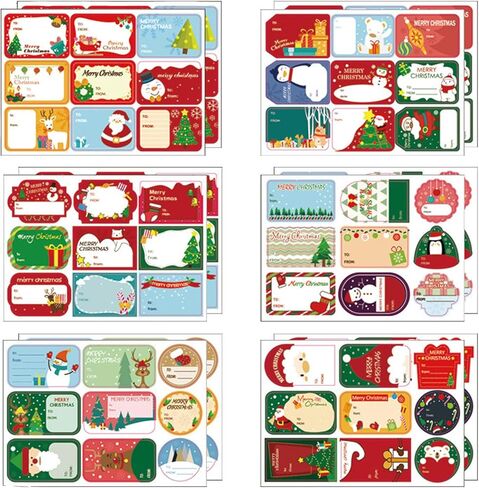 Christmas Stickers Labels,168 Pcs Christmas Tags Label Name Gift Labels Xmas Gift Tag Self-Adhesive Stickers for Present in Saudi Arabia