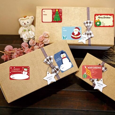 Christmas Stickers Labels,168 Pcs Christmas Tags Label Name Gift Labels Xmas Gift Tag Self-Adhesive Stickers for Present in Saudi Arabia
