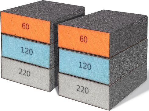 10 عبوات من مكعبات الصنفرة الفردية، إسفنجة صنفرة قابلة للغسل وإعادة الاستخدام 80/100/120/180/220 كتلة من ورق الصنفرة للخشب والجدران المعدنية من ورق الرمل in Kuwait