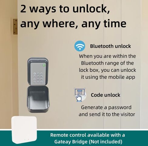 Smart Key Lock Box for Outdoor, Waterproof Key Safe with Code, APP Bluetooth Control Lockbox in Saudi Arabia