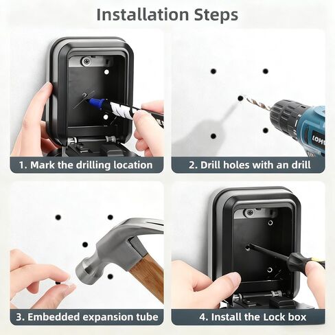 Smart Key Lock Box for Outdoor, Waterproof Key Safe with Code, APP Bluetooth Control Lockbox in Saudi Arabia