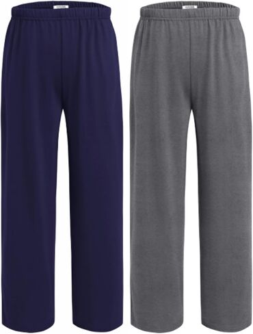Ekouaer 2 Pack: Boys Pajamas Pants Soft Elastic Waist PJ Bottoms Comfy Lounge Long Pants with 2 Pockets in Saudi Arabia