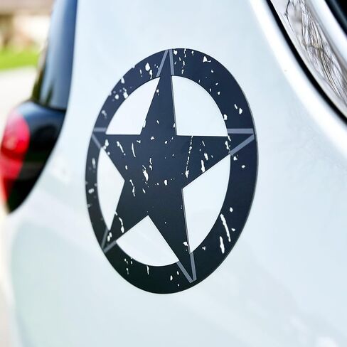 US Army Military Star Car Magnet for Car, Truck, Jeep Wrangler, Made in USA Die-Cut Jeep Star Tattered Design Magnet (8 inches Wide) in Saudi Arabia