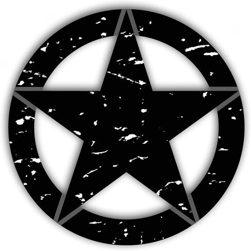US Army Military Star Car Magnet for Car, Truck, Jeep Wrangler, Made in USA Die-Cut Jeep Star Tattered Design Magnet (8 inches Wide) in Saudi Arabia