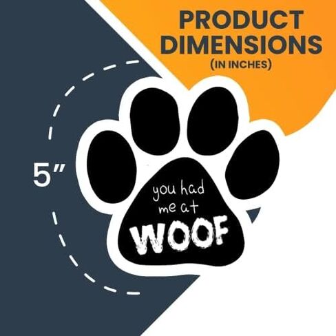 ملصق مغناطيسي Magnet Me Up You Had Me at Woof Pawprint، مغناطيس سيارات شديد التحمل مقاس 5 بوصات لسيارة شاحنة الدفع الرباعي in Kuwait