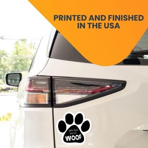 ملصق مغناطيسي Magnet Me Up You Had Me at Woof Pawprint، مغناطيس سيارات شديد التحمل مقاس 5 بوصات لسيارة شاحنة الدفع الرباعي in Kuwait