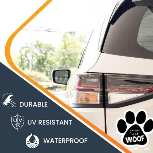 ملصق مغناطيسي Magnet Me Up You Had Me at Woof Pawprint، مغناطيس سيارات شديد التحمل مقاس 5 بوصات لسيارة شاحنة الدفع الرباعي in Kuwait