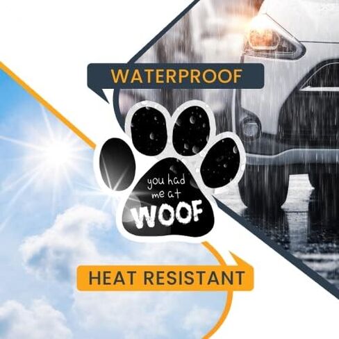 ملصق مغناطيسي Magnet Me Up You Had Me at Woof Pawprint، مغناطيس سيارات شديد التحمل مقاس 5 بوصات لسيارة شاحنة الدفع الرباعي in Kuwait