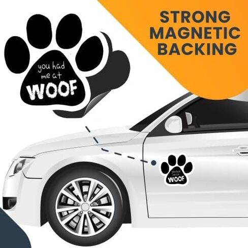 ملصق مغناطيسي Magnet Me Up You Had Me at Woof Pawprint، مغناطيس سيارات شديد التحمل مقاس 5 بوصات لسيارة شاحنة الدفع الرباعي in Kuwait