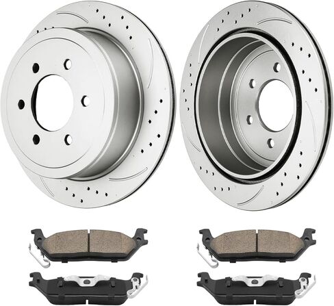 Front Brake Rotors and Pads kit Torchbeam replacement for 2010-2016 SRX, 2011 9-4X, 55177+D1422 Drilled and Slotted Brake Rotors Ceramic Brake Pads in Saudi Arabia