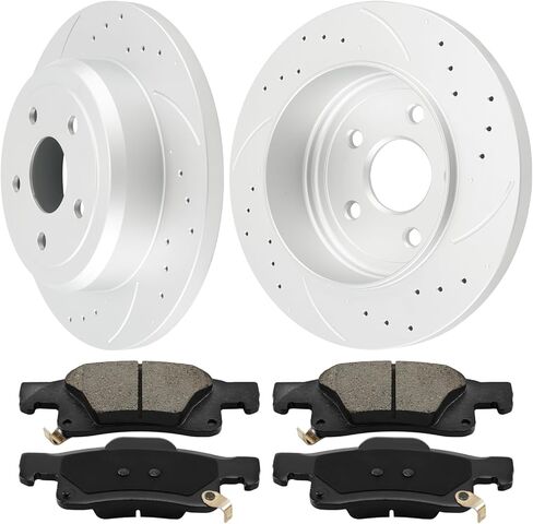Front Brake Rotors and Pads kit Torchbeam replacement for 2010-2016 SRX, 2011 9-4X, 55177+D1422 Drilled and Slotted Brake Rotors Ceramic Brake Pads in Saudi Arabia