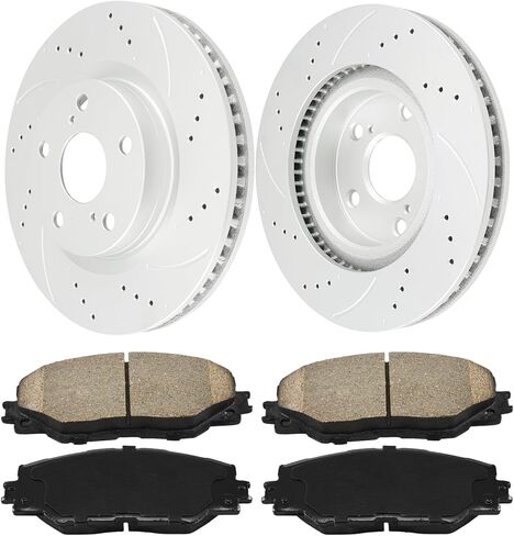 Front Brake Rotors and Pads kit Torchbeam replacement for 2010-2016 SRX, 2011 9-4X, 55177+D1422 Drilled and Slotted Brake Rotors Ceramic Brake Pads in Saudi Arabia