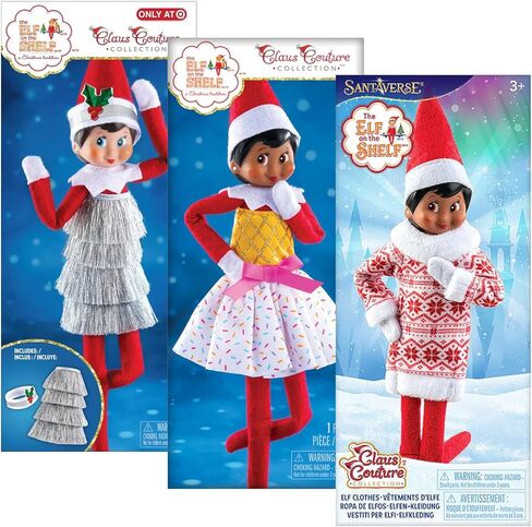 The Elf on The Shelf - Claus Couture Set of 3: Tiny Tinsel Party Dress, Ice Cream Party Dress, and Snowflake Sweetie Dress in Saudi Arabia