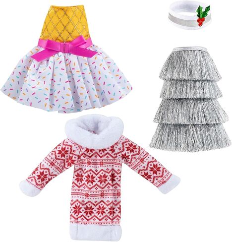 The Elf on The Shelf - Claus Couture Set of 3: Tiny Tinsel Party Dress, Ice Cream Party Dress, and Snowflake Sweetie Dress in Saudi Arabia