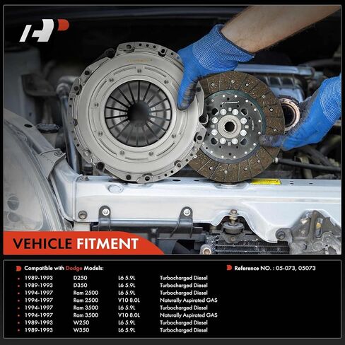 مجموعة قابض ناقل الحركة A-Premium متوافقة مع دودج 1994-1997 رام 2500/رام 3500، 1989-1993 D250/D350، 1989-1993 W250/W350، 5.9 لتر 8.0 لتر in Saudi Arabia
