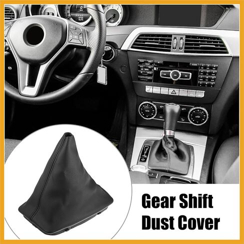 Car Shift Boot Cover Gear Shift Knob Handbrake Gaiter Boot PU Leather for Mercedes-Benz C-Class W204 2008-2013 Replacement in Saudi Arabia