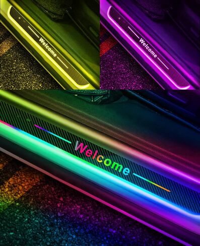 Car Door Sills Led, Custom Logo Or Text Led Door Sills for Car, Compatible with Most Models, 7 Colors/28 Change Modes, Auto-Sensing, Welcome Courtesy Lights in Saudi Arabia