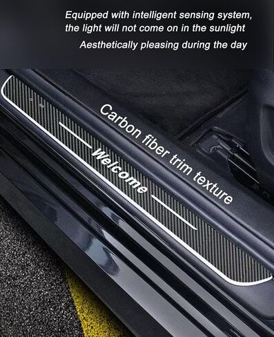 Car Door Sills Led, Custom Logo Or Text Led Door Sills for Car, Compatible with Most Models, 7 Colors/28 Change Modes, Auto-Sensing, Welcome Courtesy Lights in Saudi Arabia